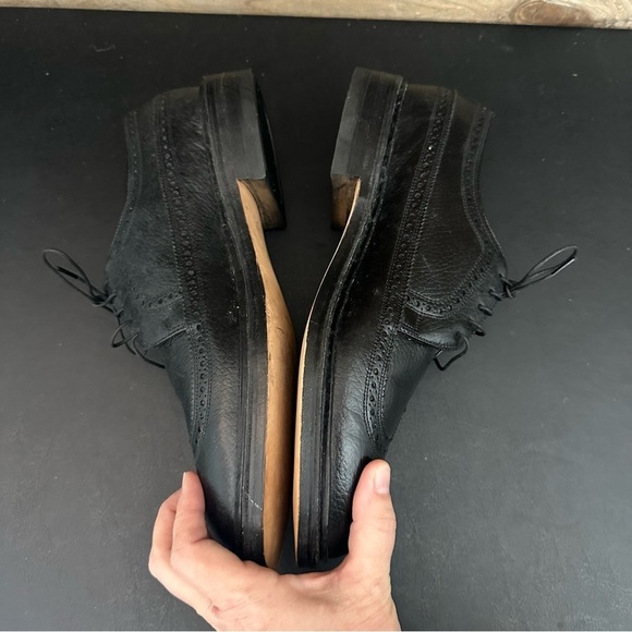 Sears Vintage Easy Flex Mens Brogue Wingtip Shoes Black Made In USA Size‎ 9.5 D main image 10